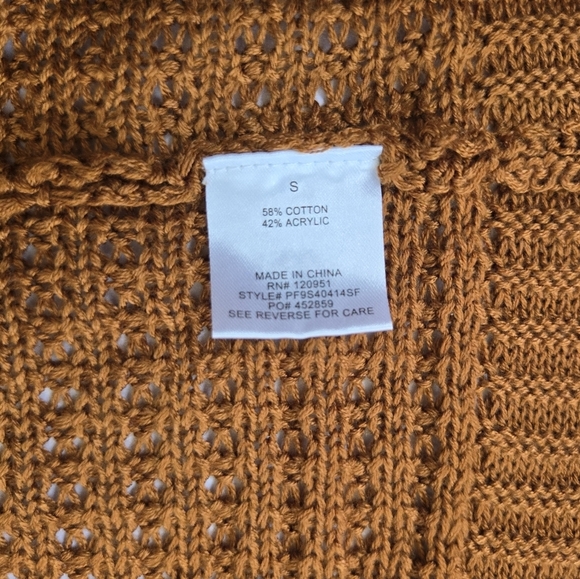 NWOT Pinque  Brown Cardigan Sweater- Size S - 58% Cotton - Picture 5 of 5